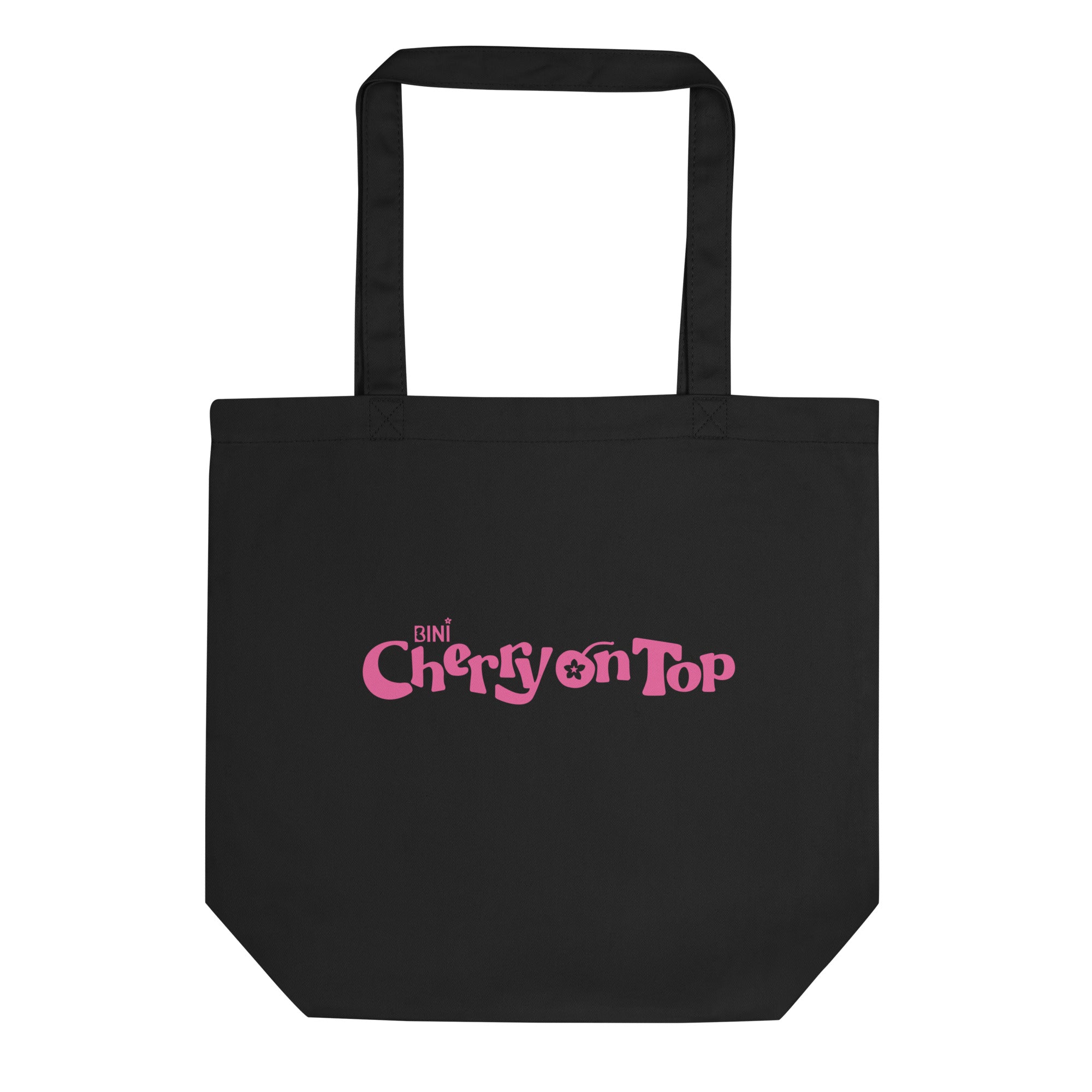 Her lip to cherry tote bag 【black】