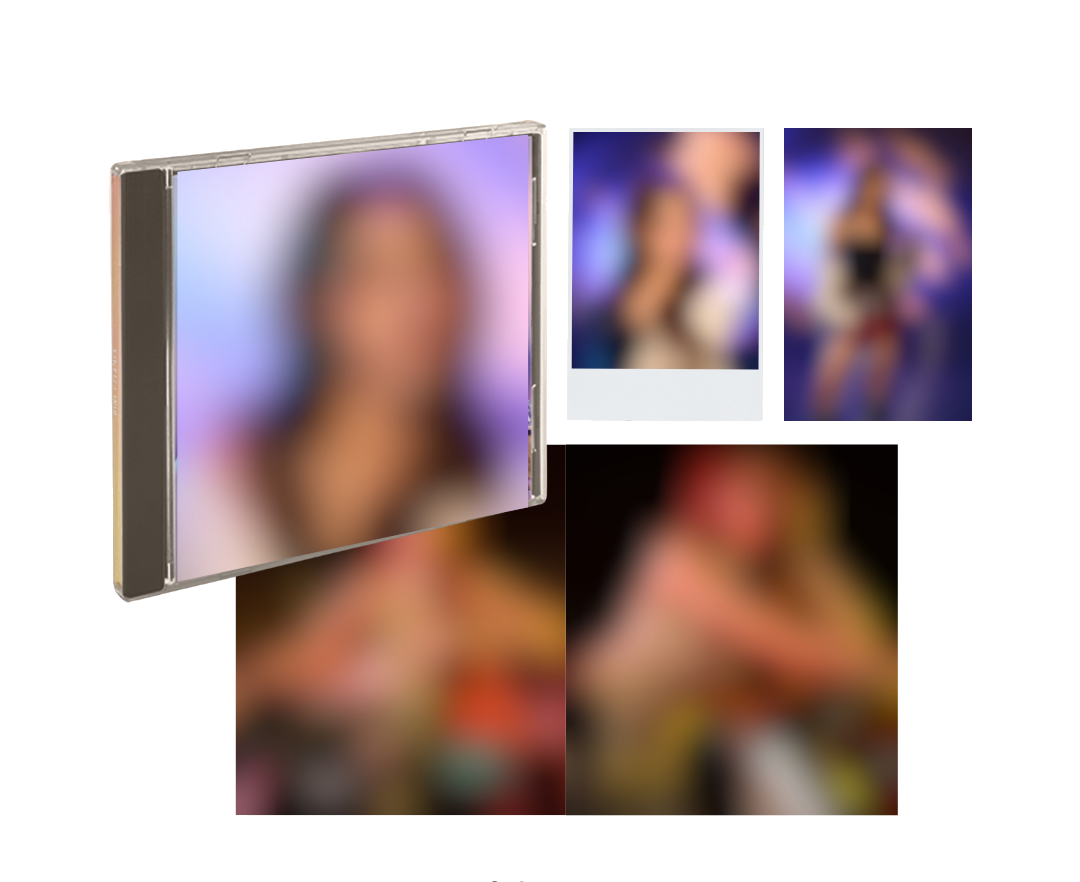 Blurred images of a person on a white background